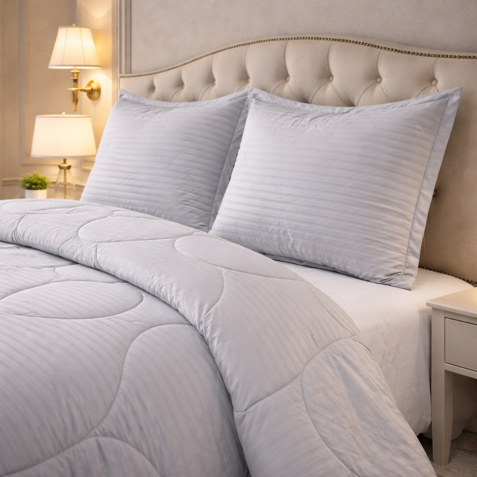 Comforter 4 Pcs Pure Aura Set Poly Bag - Slate Blue Colour