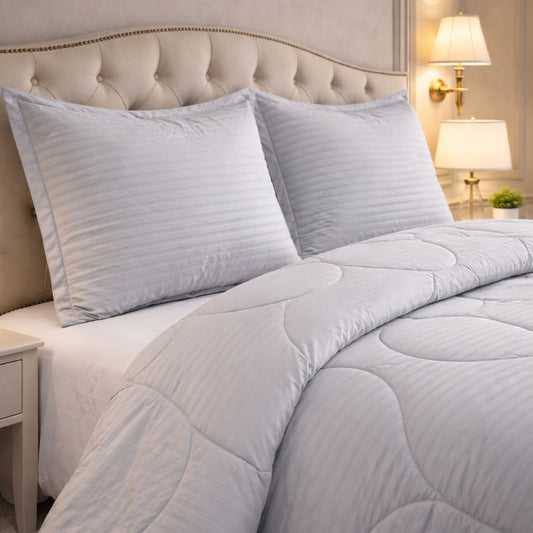 Comforter 4 Pcs Pure Aura Set Poly Bag - Slate Blue Colour
