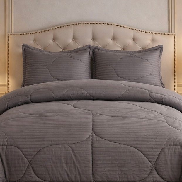 Comforter 4 Pcs Pure Aura Set Poly Bag - Grey Colour
