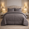 Comforter 4 Pcs Pure Aura Set Poly Bag - Grey Colour