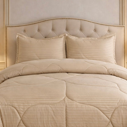Comforter 4 Pcs Pure Aura Set Poly Bag - Beige Colour