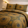 Comforter 4 Pcs Velor Front Fitted Set Poly Bag - Honey Mustard Colour