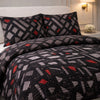 Comforter 4 Pcs Velor Front Fitted Set Poly Bag - Charcoal Black Colour