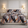 Comforter 4 Pcs Velor Front Fitted Set Poly Bag - Light Grey Colour