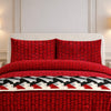 Comforter 4 Pcs Velor Front Fitted Set Poly Bag - Dark Red Colour