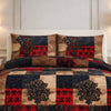 Comforter 4 Pcs Velor Front Fitted Set Poly Bag - Checkered Colour