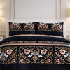 Comforter 4 Pcs Velor Front Fitted Set Poly Bag  - Black Colour