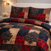 Comforter 4 Pcs Velor Front Fitted Set Poly Bag - Checkered Colour