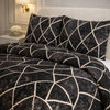 Comforter 4 Pcs Velor Front Fitted Set Poly Bag- Black Colour