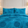 Comforter 4 Pcs Velor Front Fitted Set Poly Bag - Blue Colour