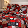 Comforter 4 Pcs Velor Front Fitted Set Poly Bag - Dark Red Colour