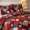 Comforter 4 Pcs Velor Front Fitted Set Poly Bag - Dark Red Colour