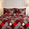 Comforter 4 Pcs Velor Front Fitted Set Poly Bag - Dark Red Colour