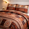 Comforter 4 Pcs Velor Front Fitted Set Poly Bag - Dark Brown Colour