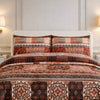 Comforter 4 Pcs Velor Front Fitted Set Poly Bag - Dark Brown Colour
