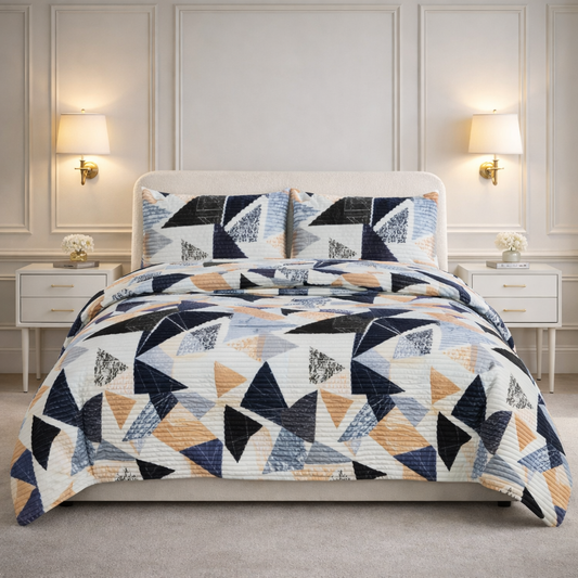 Comforter 4 Pcs Velor Front Fitted Set Poly Bag - Midnight Navy Colour