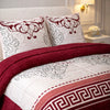 Comforter 4 Pcs Velor Front Fitted Set Poly Bag - Crimson Berry Colour