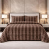 Comforter 4 Pcs Set Ornate Carve Poly Bag - Brown Colour