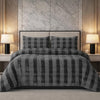 Comforter 4 Pcs Set Ornate Carve Poly Bag - Gray Colour