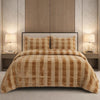 Comforter 4 Pcs Set Ornate Carve Poly Bag - Beige Colour