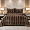 Comforter 4 Pcs Set Ornate Carve Poly Bag - Dark Brown Colour