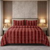 Comforter 4 Pcs Set Ornate Carve Poly Bag - Light Red Colour