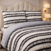 Comforter 4 Pcs Silk Skin Rev Fitted Set - Black & White Colour