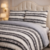 Comforter 4 Pcs Silk Skin Rev Fitted Set - Black & White Colour
