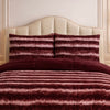 Comforter 4 Pcs Silk Skin Rev Fitted Set - Ruby Red Colour
