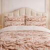 Comforter 4 Pcs Silk Skin Rev Fitted Set - Off-White & Brown Colour