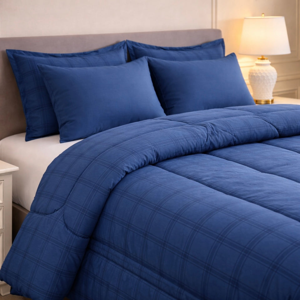 Comforter 6-Pcs Bloom Haven Set Poly Bag - Blue Colour