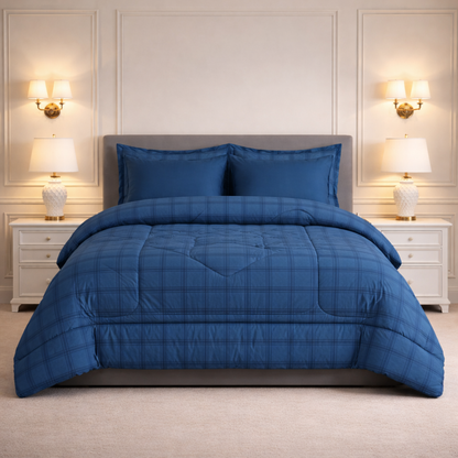 Comforter 6-Pcs Bloom Haven Set Poly Bag - Blue Colour