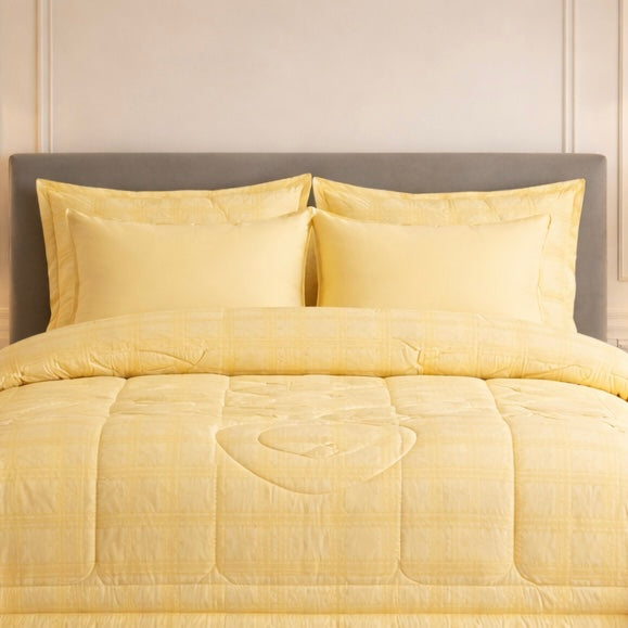 Comforter 6-Pcs Bloom Haven Set Poly Bag - Yellow Colour