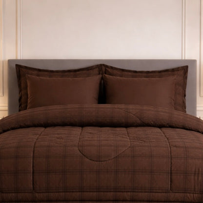 Comforter 6-Pcs Bloom Haven Set Poly Bag - Brown Colour