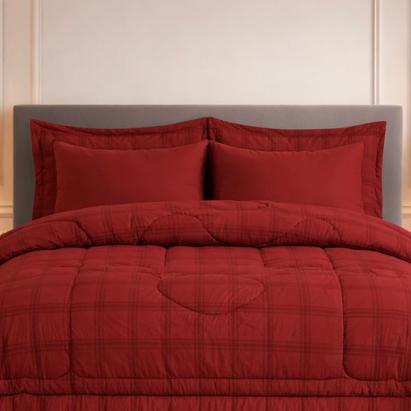 Comforter 6-Pcs Bloom Haven Set Poly Bag - Ruby Red Colour