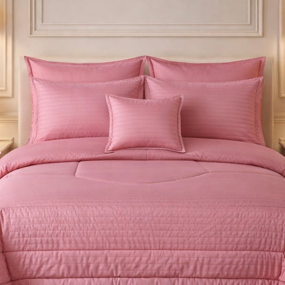 Comforter 7 Pcs Pure Aura Set Poly Bag - Pink Colour