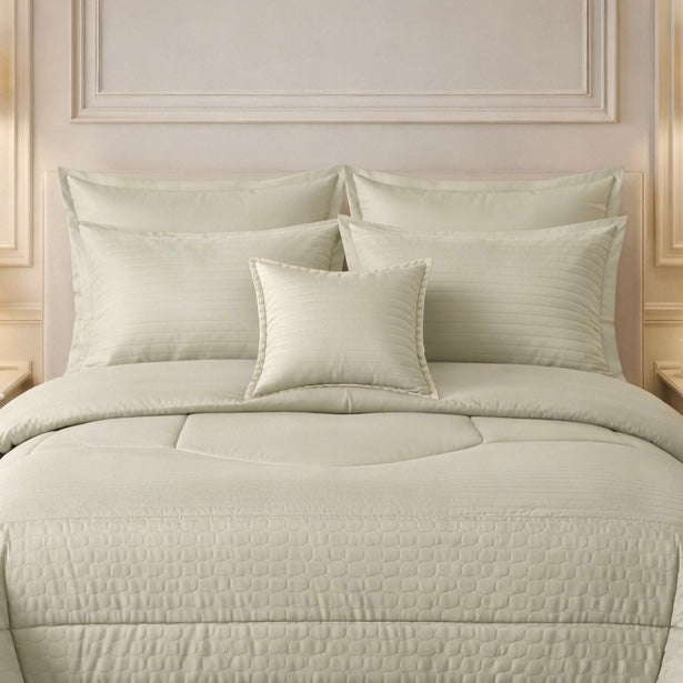 Comforter 7 Pcs Pure Aura Set Poly Bag - Light Beige Colour
