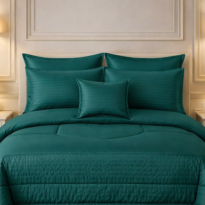 Comforter 7 Pcs Pure Aura Set Poly Bag - Green Colour