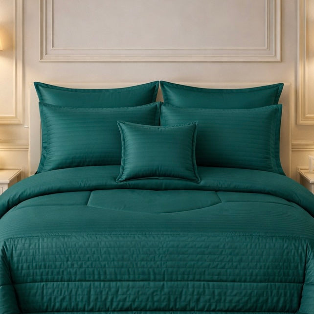 Comforter 7 Pcs Pure Aura Set Poly Bag - Green Colour