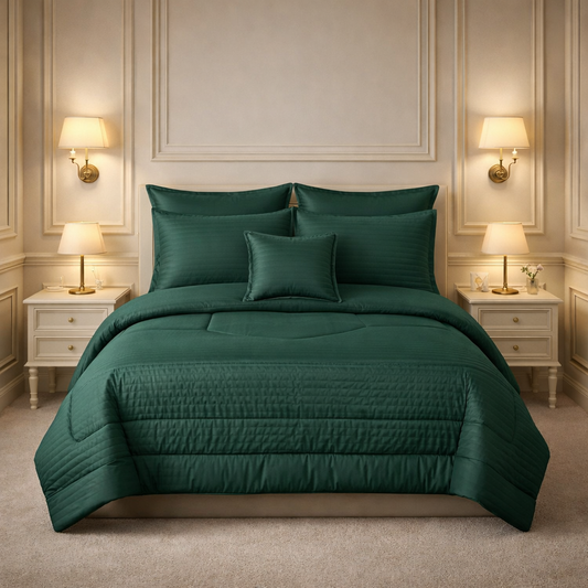 Comforter 7 Pcs Pure Aura Set Poly Bag - Green Colour