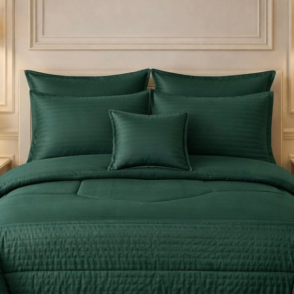 Comforter 7 Pcs Pure Aura Set Poly Bag - Green Colour