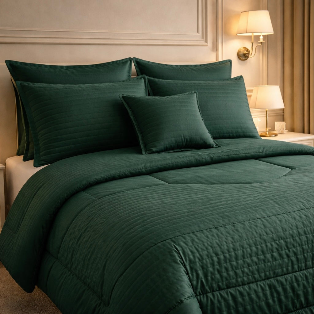 Comforter 7 Pcs Pure Aura Set Poly Bag - Green Colour