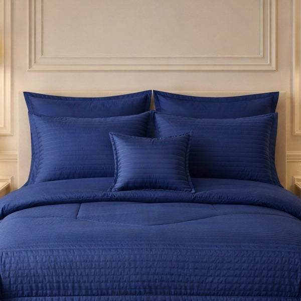 Comforter 7 Pcs Pure Aura Set Poly Bag - Blue Colour