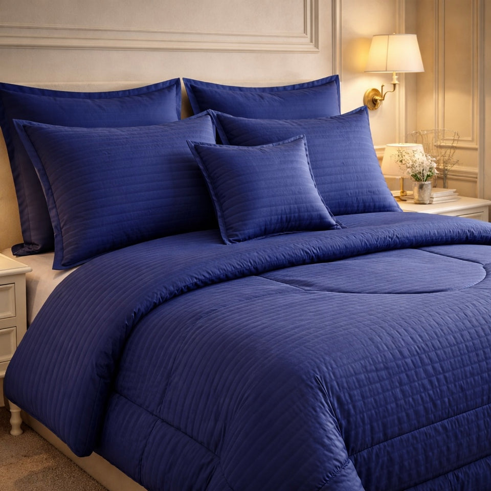 Comforter 7 Pcs Pure Aura Set Poly Bag - Blue Colour