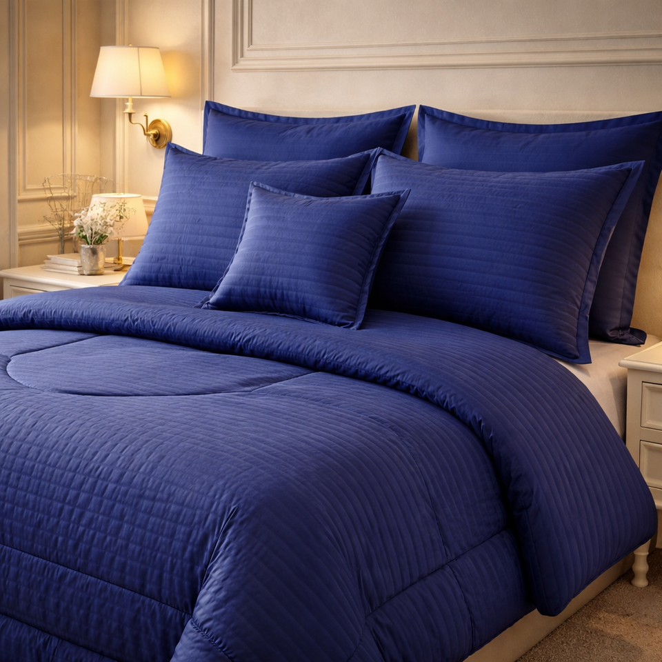 Comforter 7 Pcs Pure Aura Set Poly Bag - Blue Colour