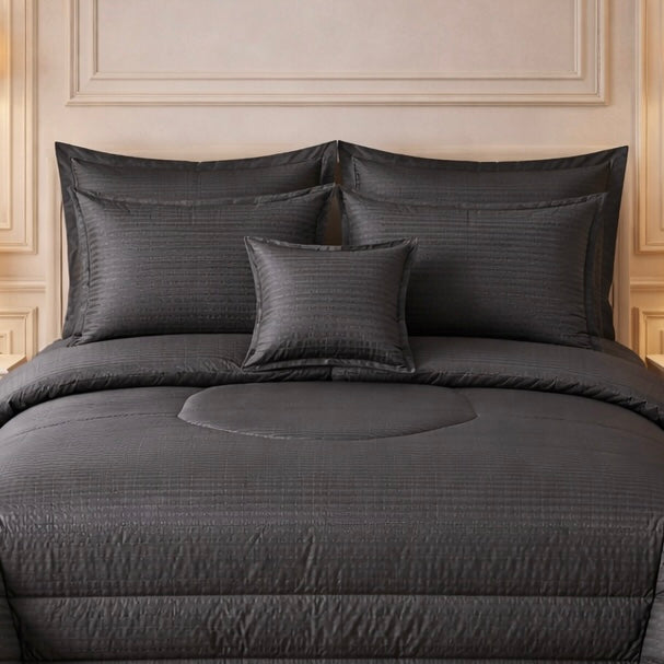 Comforter 7 Pcs Pure Aura Set Poly Bag - Gray Slate Colour