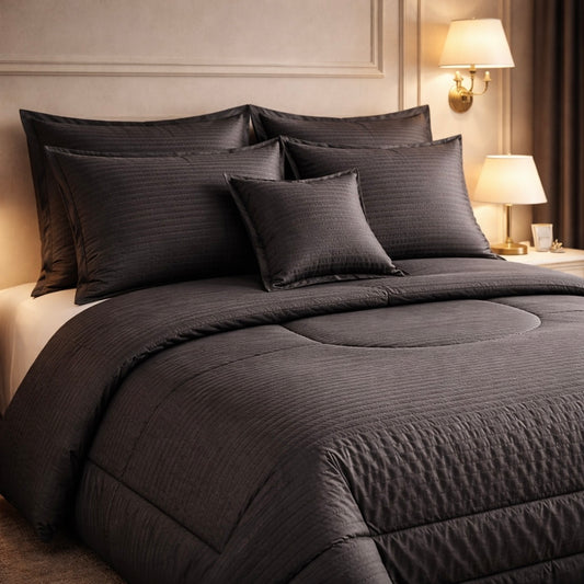 Comforter 7 Pcs Pure Aura Set Poly Bag - Gray Slate Colour