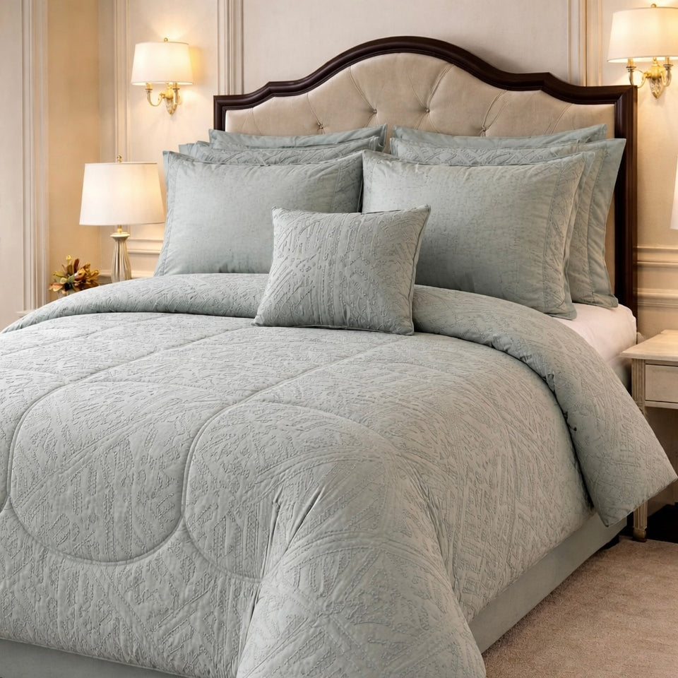 Comforter 7 Pcs Grand Mark Signature Set - Sage Green Colour
