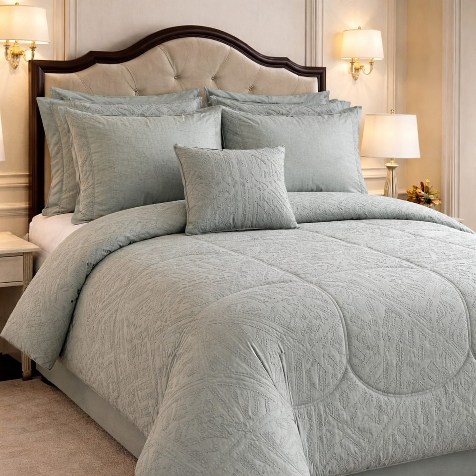 Comforter 7 Pcs Grand Mark Signature Set - Sage Green Colour