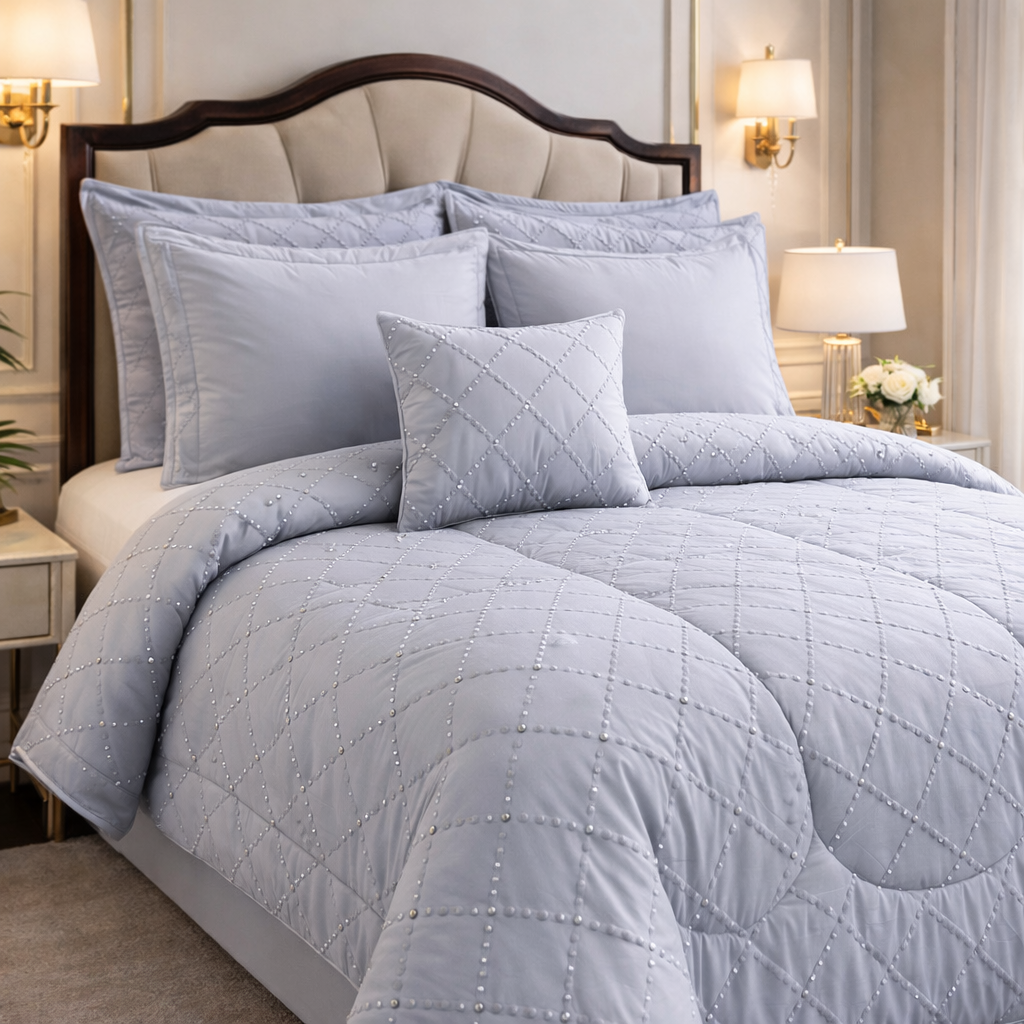 Comforter 7 Pcs Grand Mark Signature Set - Lavender Grey Colour